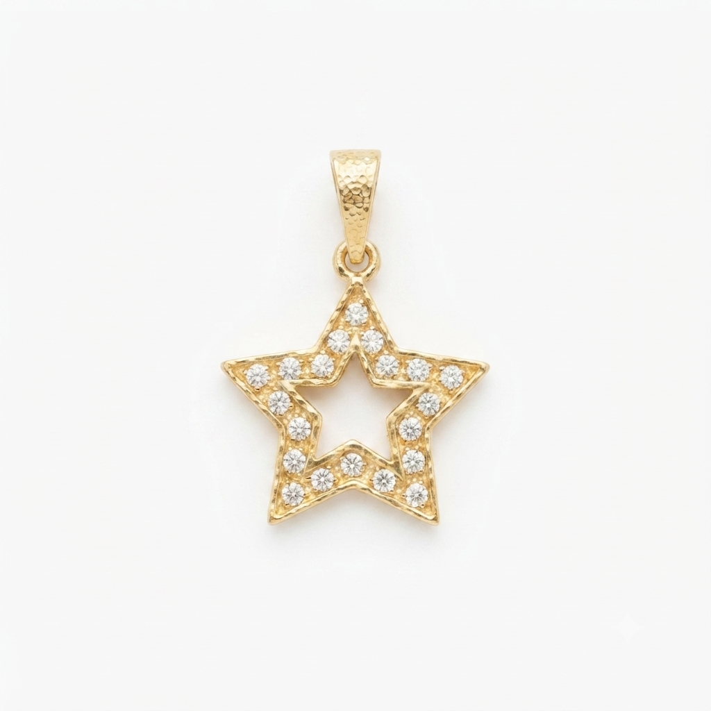 DIJE ESTRELLA MOD002 BAÑO DE ORO 14K