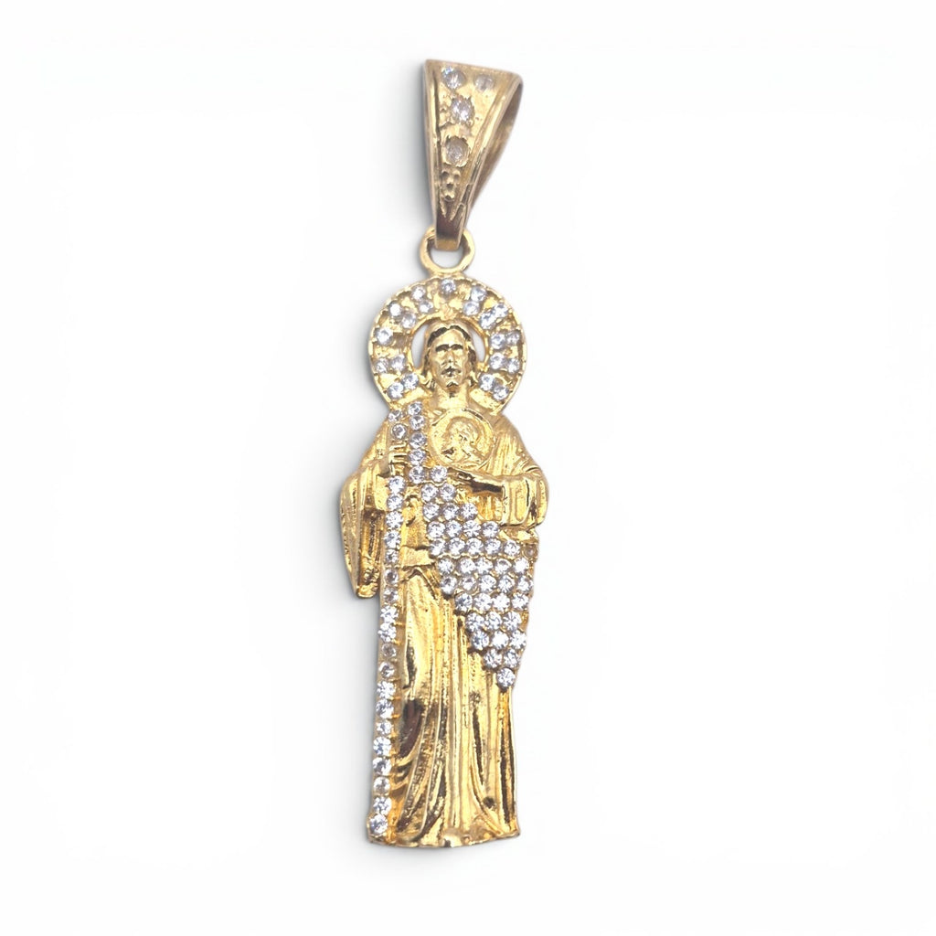 DIJE SAN JUDAS TADEO CUERPO COMPLETO, BAÑO ORO 14K