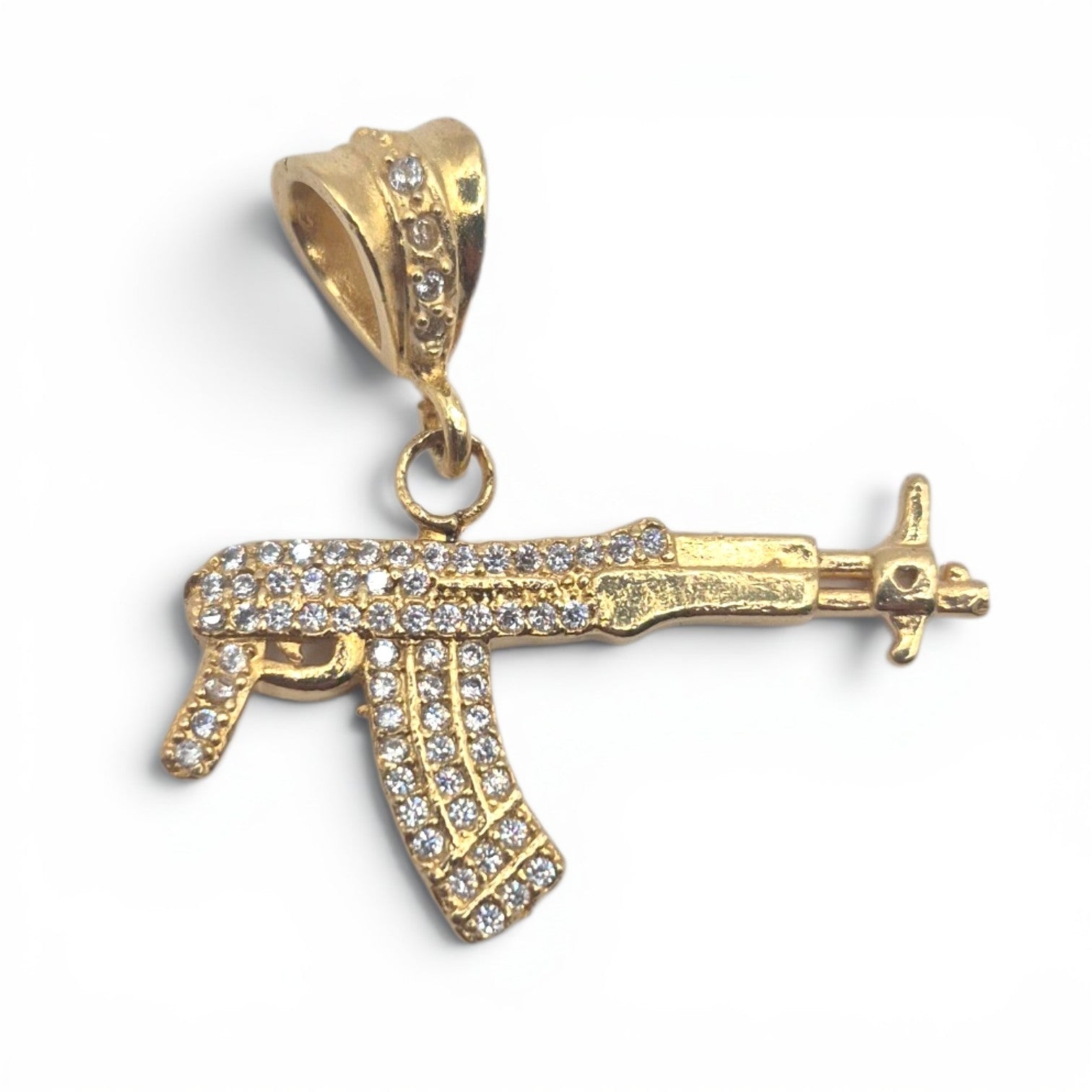 DIJE AK-47 BAÑO DE ORO 14K