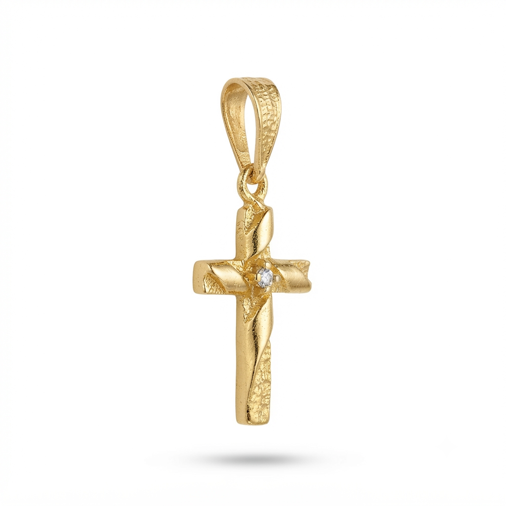 DIJE DE CRUZ MOD 002 BAÑO DE ORO 14K