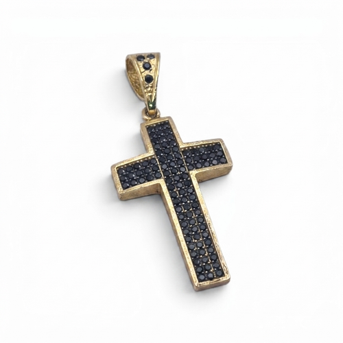 DIJE CRUZ BAÑO DE ORO 14K