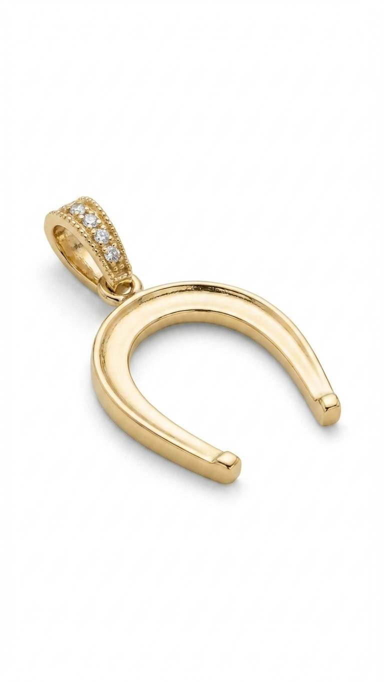 DIJE HERRADURA BAÑO DE ORO 14K