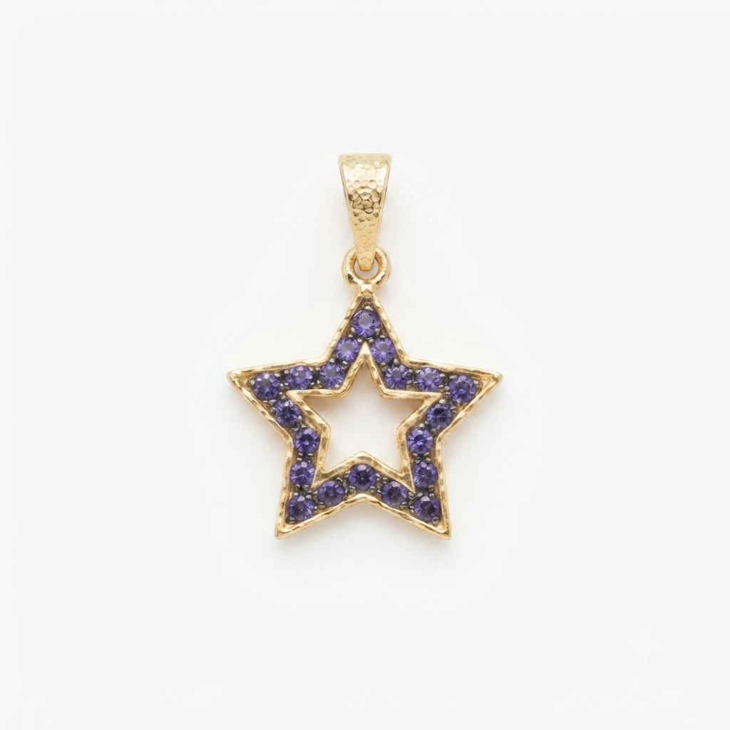 DIJE ESTRELLA MOD002 BAÑO DE ORO 14K