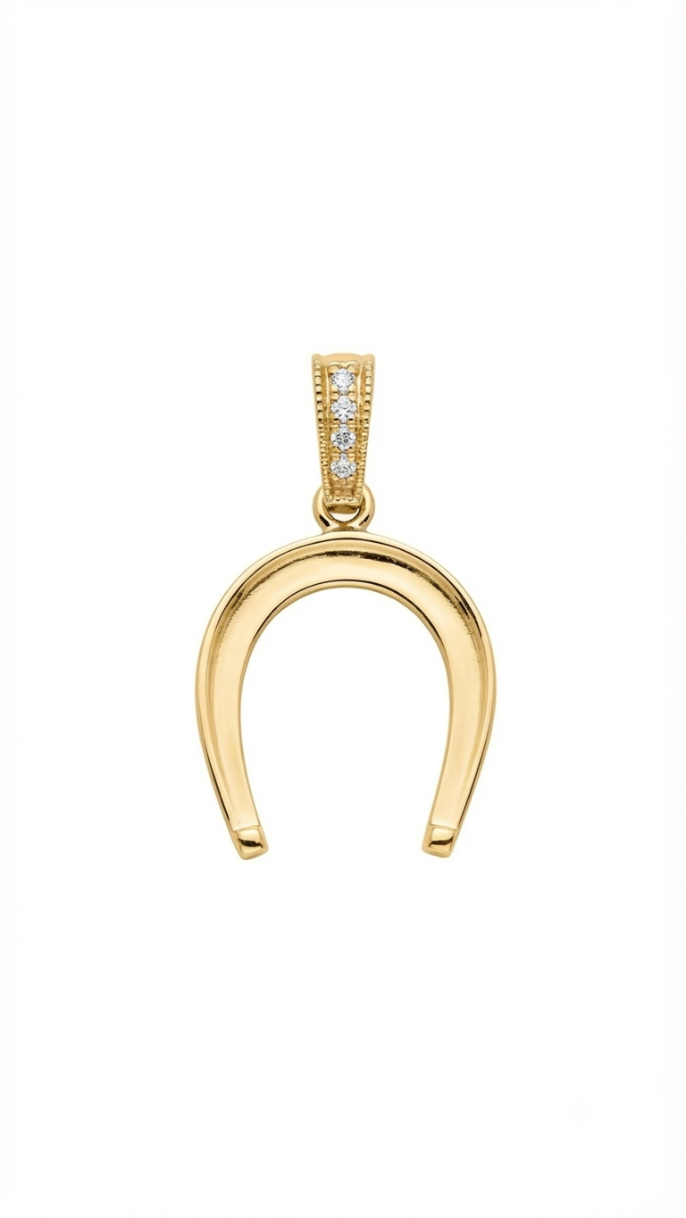 DIJE HERRADURA BAÑO DE ORO 14K