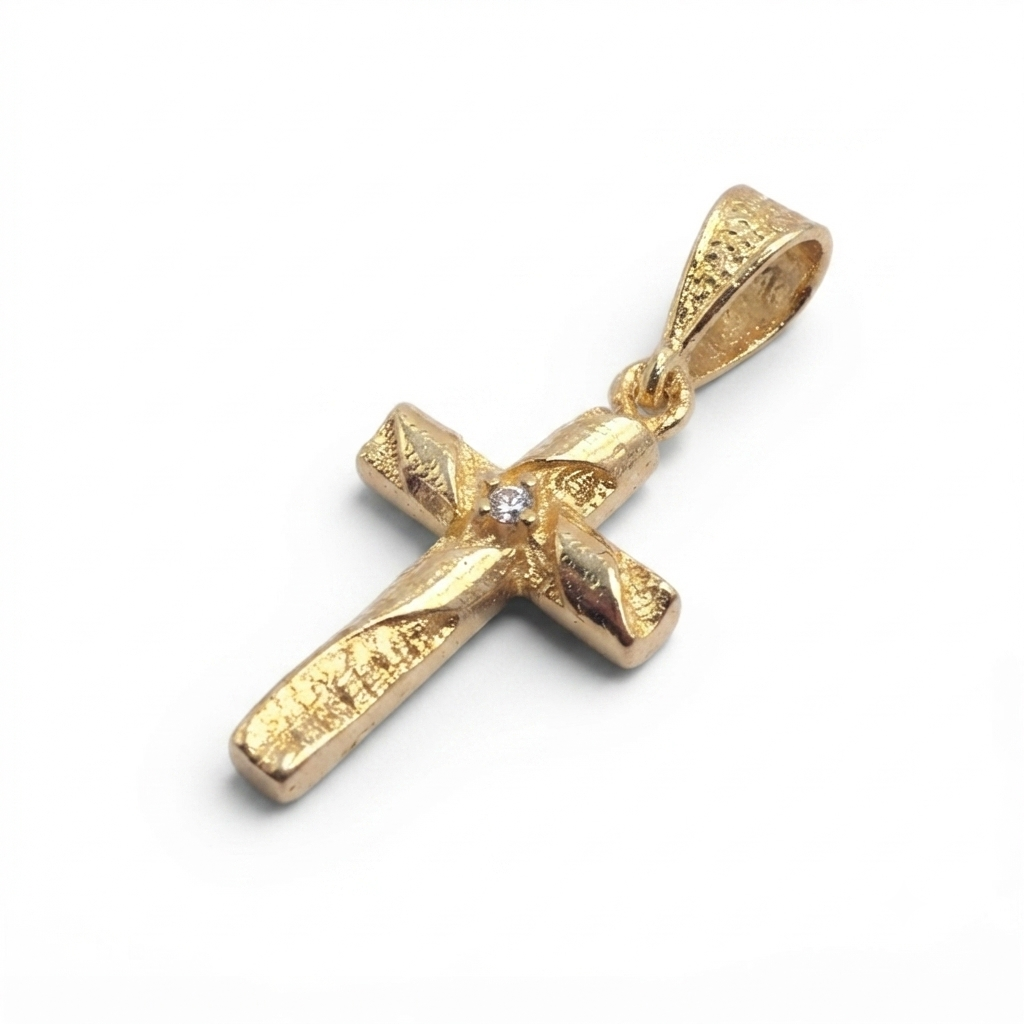 DIJE DE CRUZ MOD 002 BAÑO DE ORO 14K