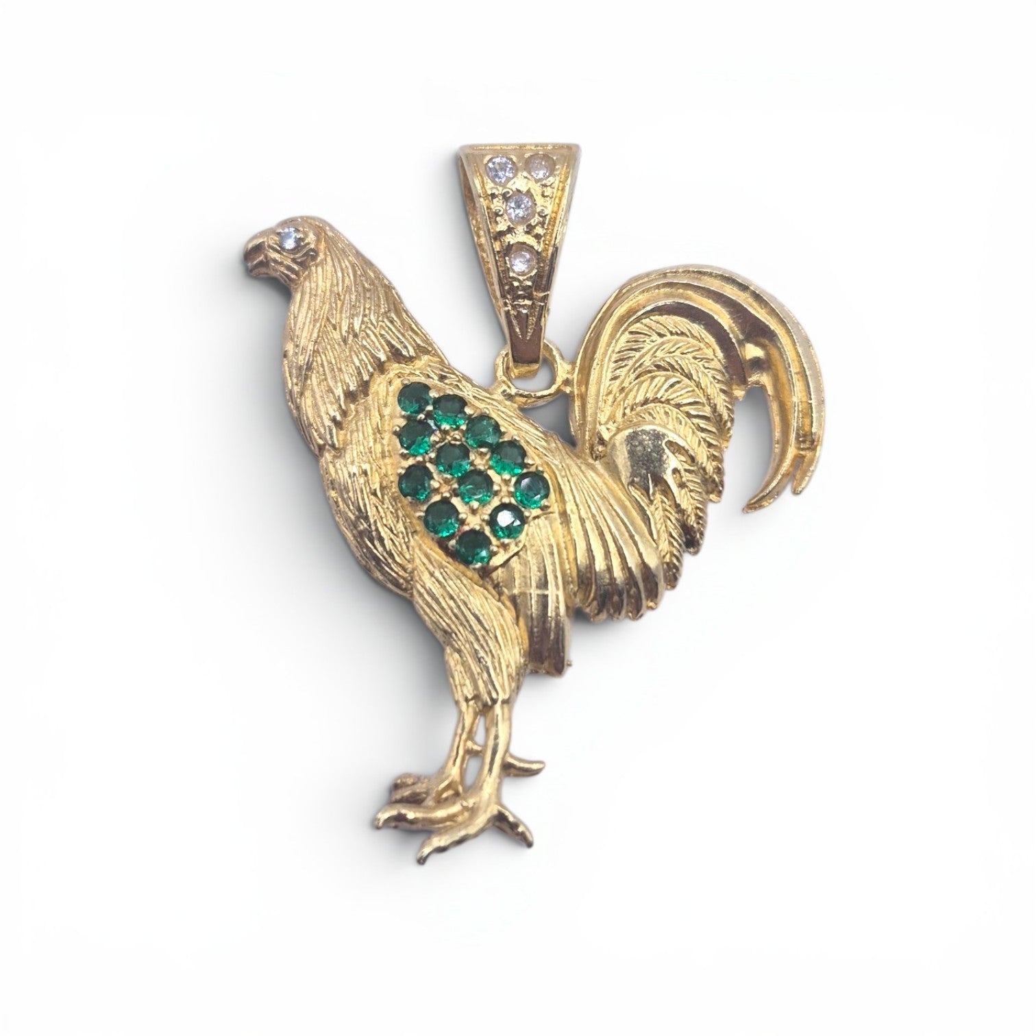 DIJE GALLO BAÑO ORO 14K