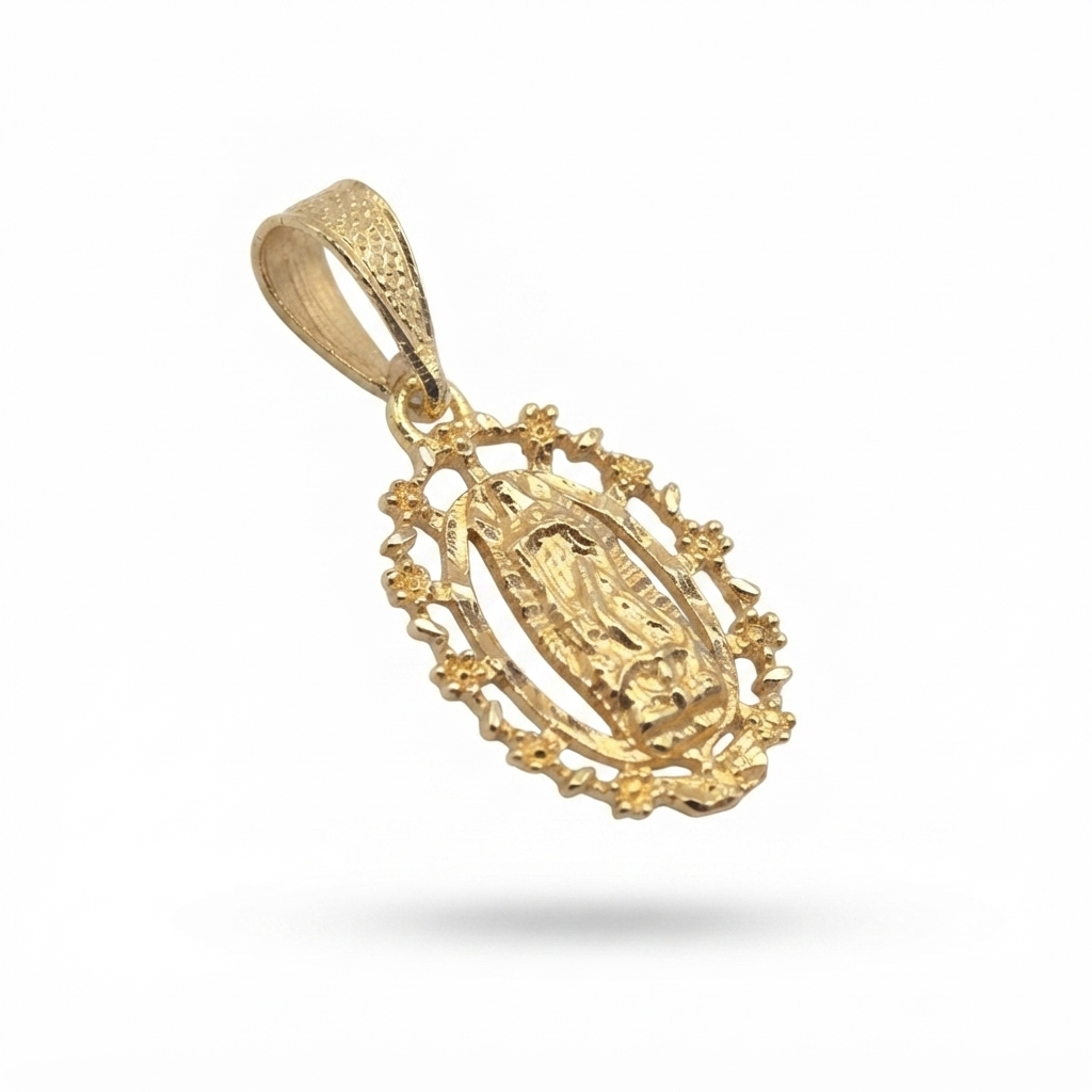 DIJE DE LA VIRGEN DE GUADALUPE MOD 002 BAÑO DE ORO 14K